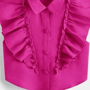 Pink Ruffle Blouse